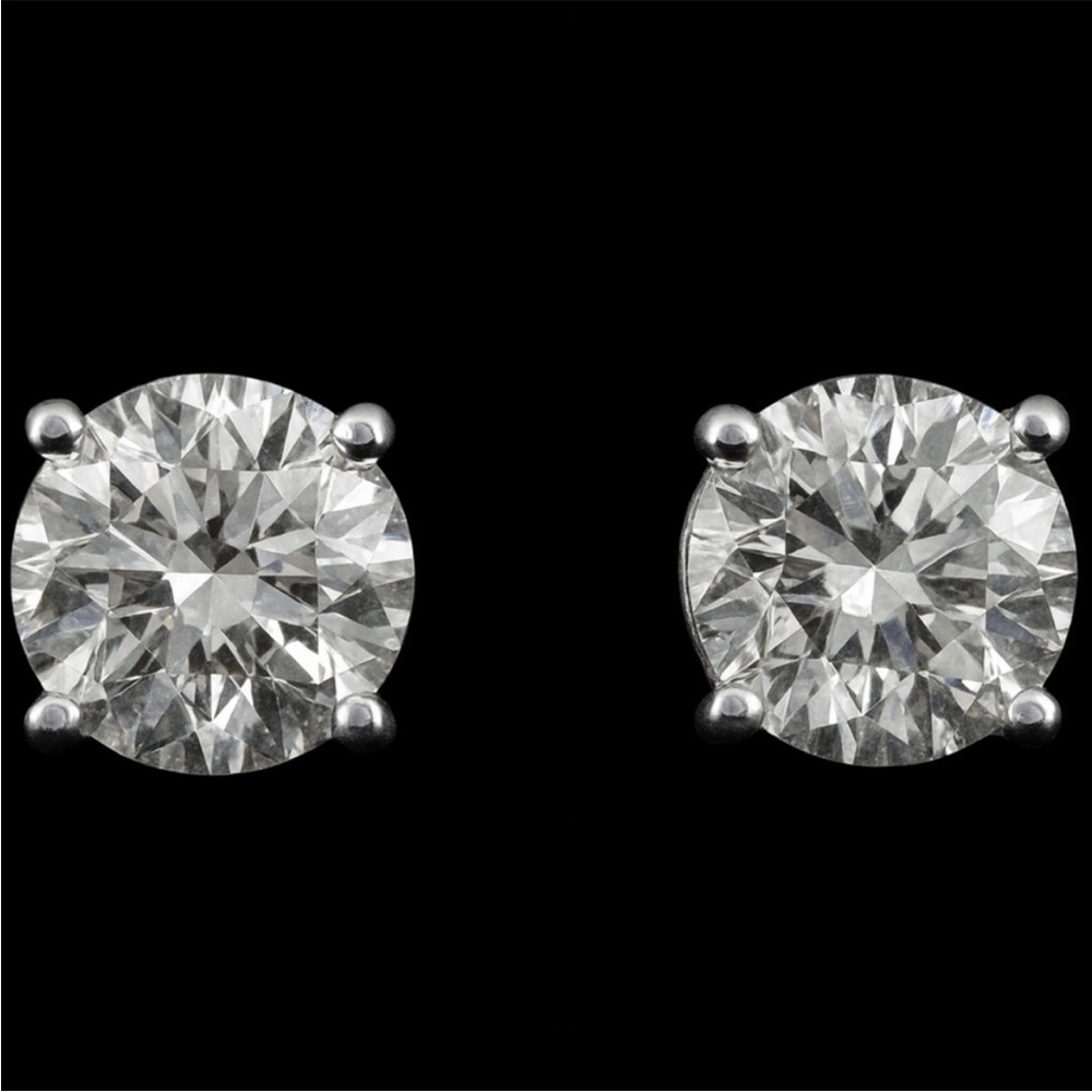 925 Silver, 2CTW Moissanite Solitare Stud Earrings